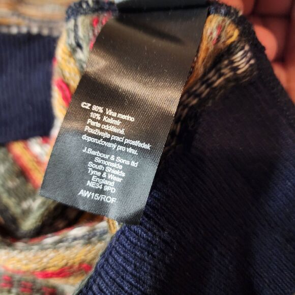 Barbour Merino Wool Cashmere Sweater Nordic Fair Isle Aztec Men's XXL 2X - Picture 6 of 14